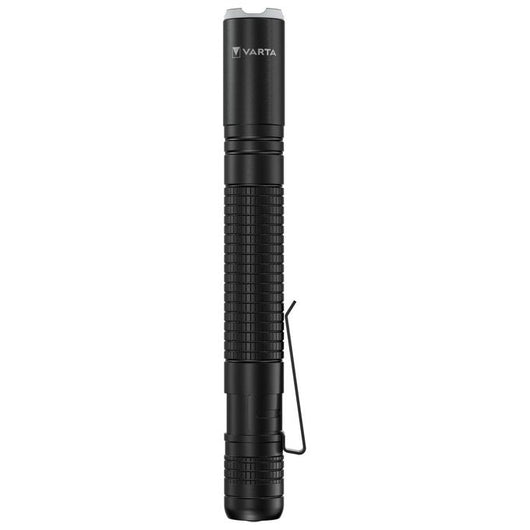 Varta Aluminium F10 Pro LED Flashlight (incl. 2x Longlife Power AAA Batterie per l'uso quotidiano, 150 lumen, resistente agli urti, 3 anni di garanzia) nero per la casa, il campeggio, l'outdoor