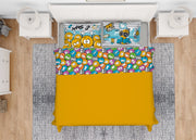Completo Lenzuola In 100% Cotone Made Italy Disegno Emoji - Singolo - Emoji