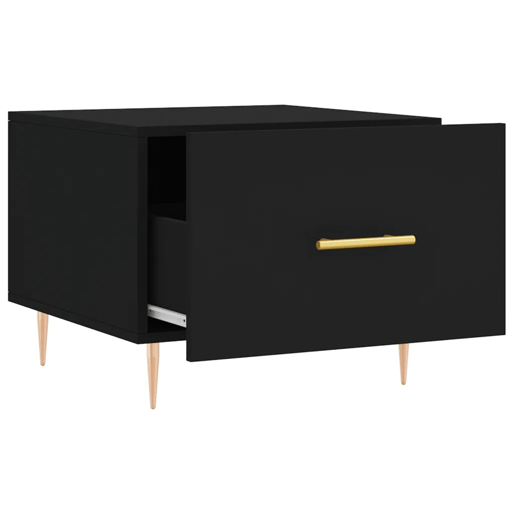 2 pz Tavolini da salotto | Tavolino da caff¨¨ | Tavolino da Soggiorno Neri 50x50x40 cm in Legno Multistrato