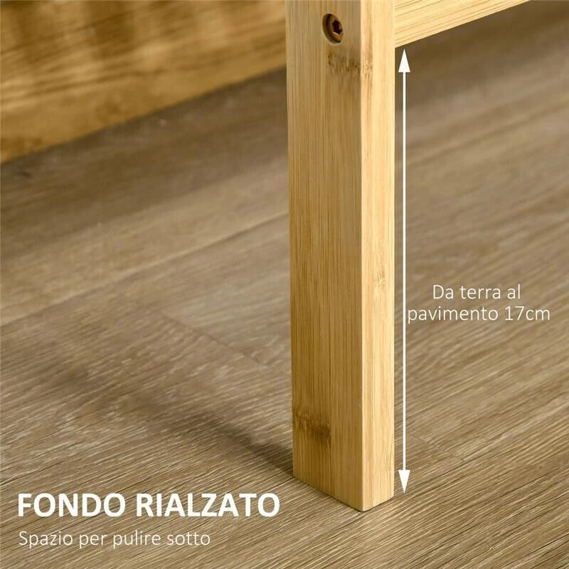 MOBILE MULTIUSO 3 LIVELLI SALVASPAZIO IN LEGNO 62X33X80CM NATURALE