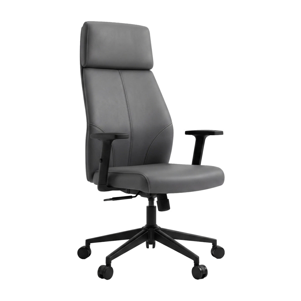 Sylicon - Sedia Da Ufficio Ergonomica 50x130x70 cm Poltrona Direzionale Comoda con Ruote Girevoli in Similpelle Grigia