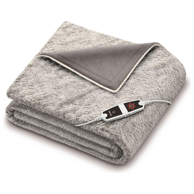 Beurer Coperta riscaldante elettrica nordica HD 150 XXL con spegnimento automatico, 200 x 150 cm, 6 impostazioni di temperatura, lavabile in lavatrice, confortevole fodera in pelliccia