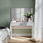 Vicco Tavolo da toilette Annabelle, Bianco lucido/bianco, 110 cm con specchio