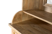 Mobile bar in legno di mango con specchio centrale