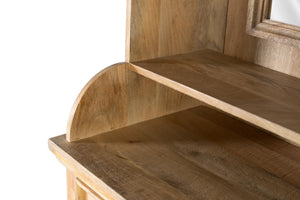 Mobile bar in legno di mango con specchio centrale