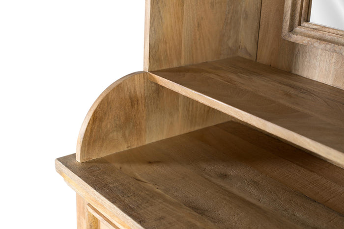 Mobile bar in legno di mango con specchio centrale