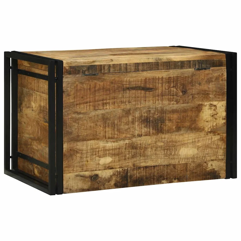 Scatola di Stoccaggio 80 x 50 x 50 cm Legno di Mango Grezzo 4016745