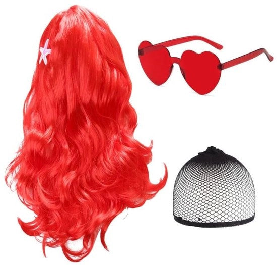 Pruica a Lunghezza di Capelli a Crocchia - Rossa - Finta Capigliatura per Costume - Finta Capigliatura per Halloween - Capigliatura Sintetica - Resistente al Calore