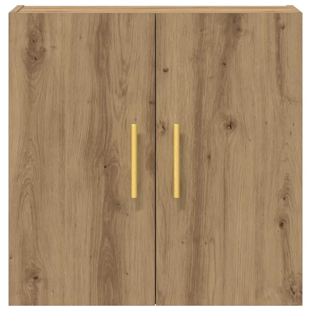 Mobiletto a muro 60 x 31 x 60 cm ampio spazio contenitivo stile artigianale arredamento di tendenza legno di rovere composito 02_0051135