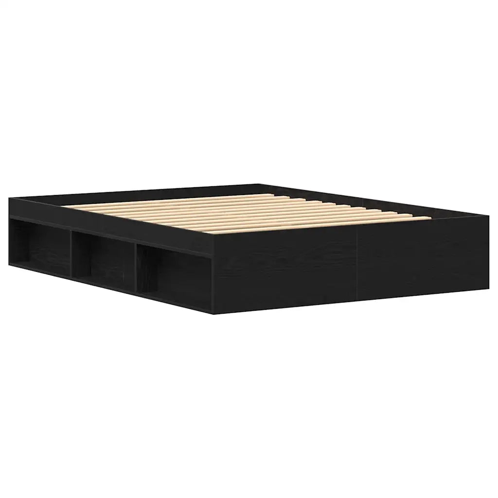 Giroletto senza Materasso Rovere Nero 160x200 cm Truciolato 3329334