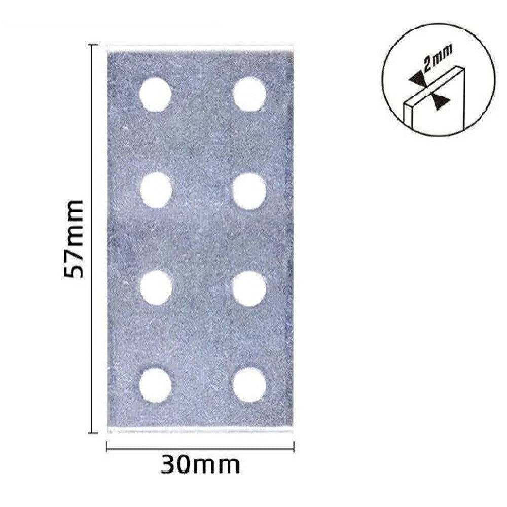 Trade Shop - Set 4 Pz Lastrine Lastrina Piastra Di Giunzione 57x30x2 Mm Con Viti Mobili 57137 -