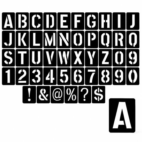 Serie di lettere e numeri in plastica - 42 pezzi - 8 cm - Sfondo per manifesti