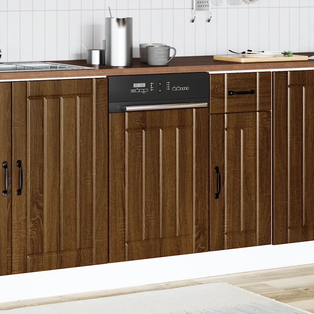 vidaXL Pannello Lavastoviglie Lucca Rovere Marrone Legno Multistrato