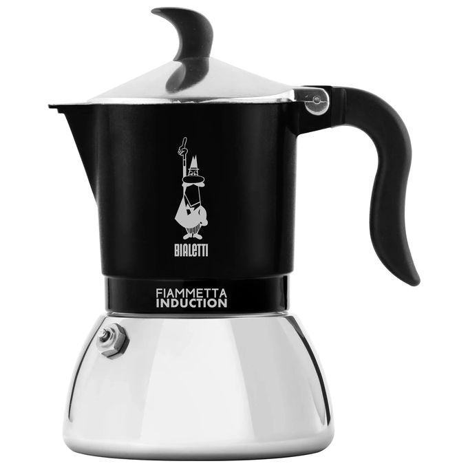 Bialetti Fiammetta Induction Moka 0,1 L Nero, Acciaio inox