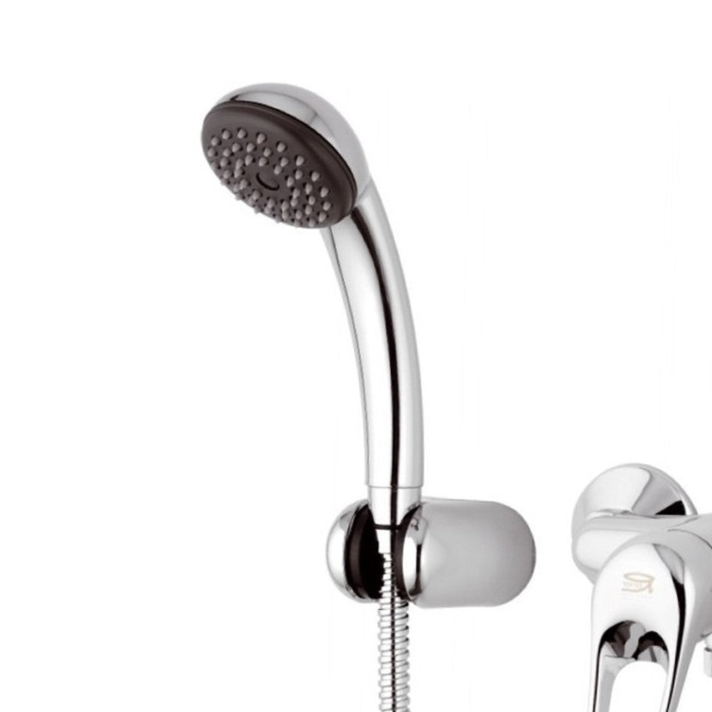 Miscelatore esterno doccia con leva frontale doccino e flessibile remer - serie kiss