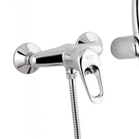 Miscelatore esterno doccia con leva frontale doccino e flessibile remer - serie kiss