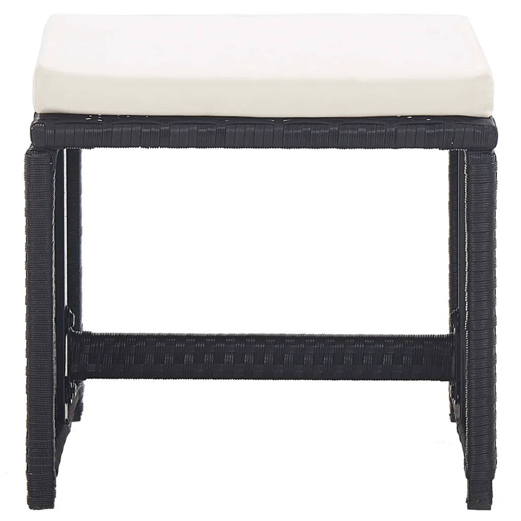 Set da Pranzo da Giardino 15 pz con Cuscini in Polyrattan Nero 46425