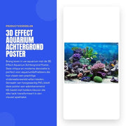 Decorazione per acquario 3D Effetto - Poster - PVC - Impronta d'acqua - Resistente - Immagine HD 91 x 50 cm - Decorazione per acquario