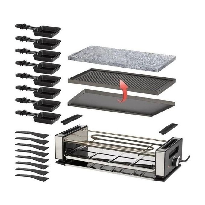 Unold 48760 griglia per raclette 8 persona(e) 1200 W Nero, Acciaio inox