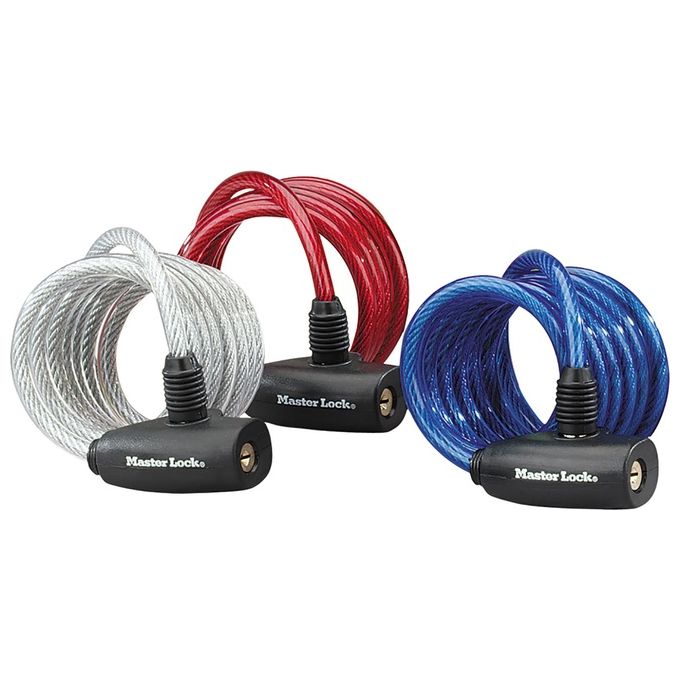 MASTER LOCK 8127EURDPRO antifurto per bicicletta Blu, Rosso, Trasparente 1800 mm