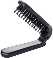 Kit di pettinatura portatile e pieghevole - Borsetta antistatica per capelli - Accessorio di stile per capelli composto da borsetta e mini-spazzola - Accessorio da viaggio per capelli