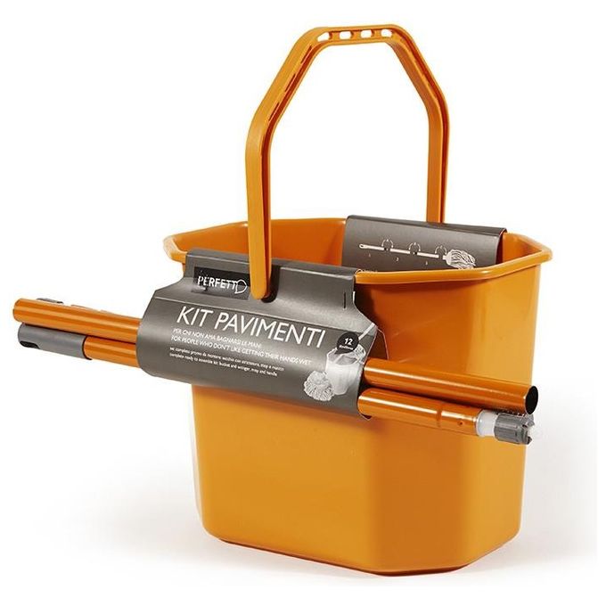 Perfetto 0469F sistema a mocio e secchio Serbatoio singolo Nero, Grigio, Arancione, Bianco