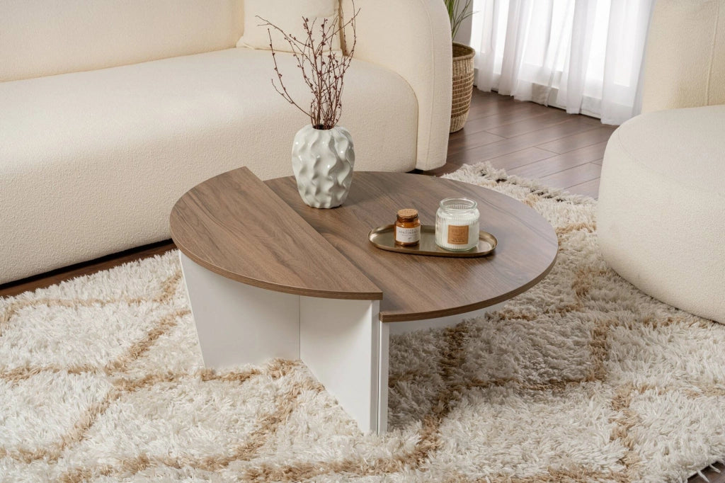 Mansue, Tavolino da Salotto Portariviste, 90x60x35h cm Marrone Noce