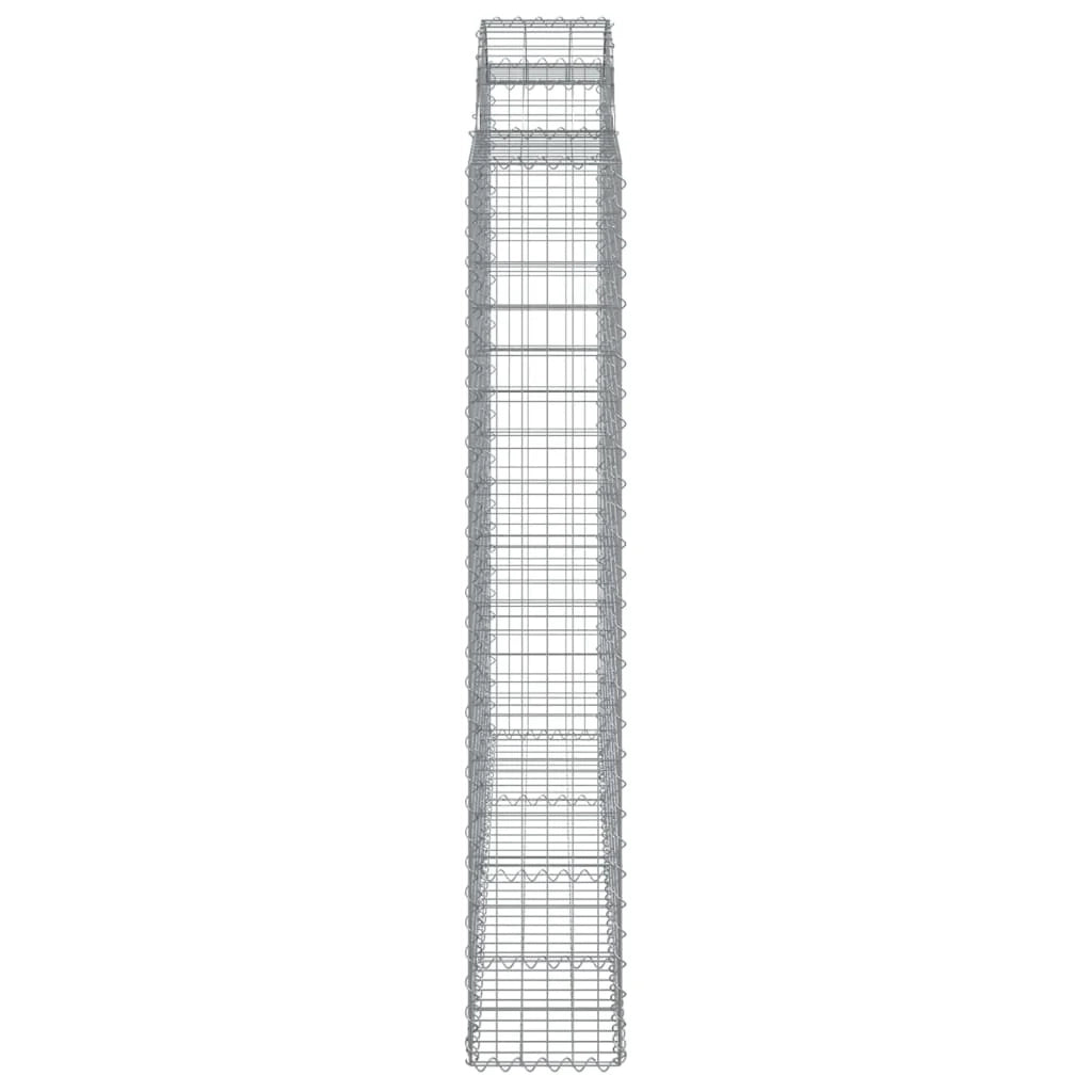 Set di 2 gabbioni ad arco per recinzione gabbia o muro di contenimento 200 x 50 x 180/200 cm ferro zincato argento 02_0041353