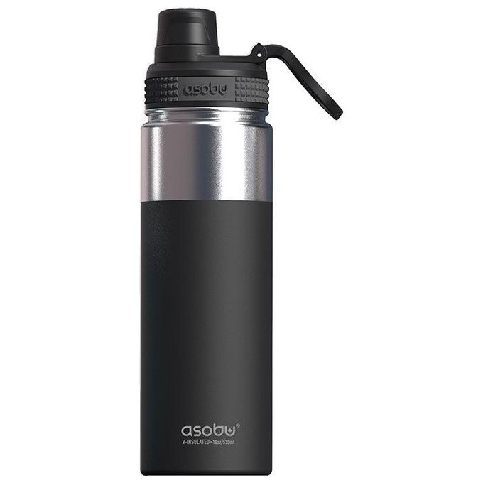 Asobu Alpine Flask Trekking 530 ml Acciaio inossidabile Nero