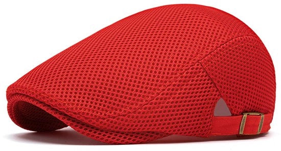 Cappello avanti, berretto, mesh estivo, unisex, protettivo dal sole e respirabile, regolabile, rosso acceso