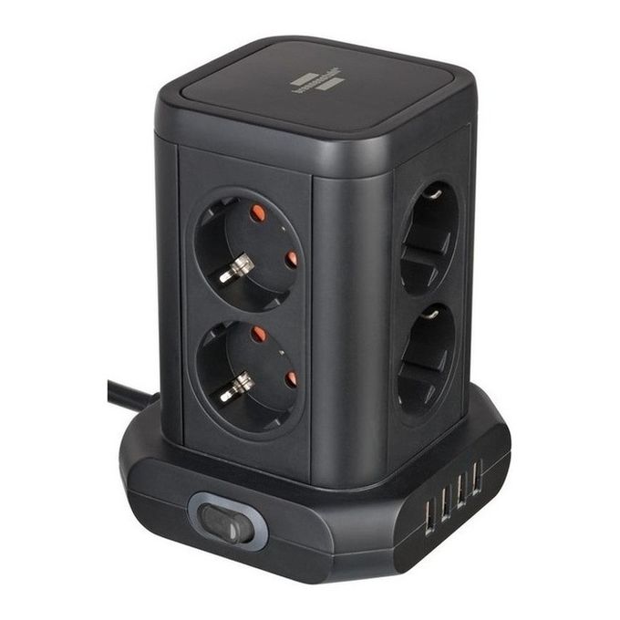 Brennenstuhl 1153560000 prolunghe e multiple 2 m 8 presa(e) AC Interno Nero
