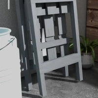 Portapiante Verticale 3 Livelli a Doghe, in Legno di Abete, 100x36x112 cm, Grigio