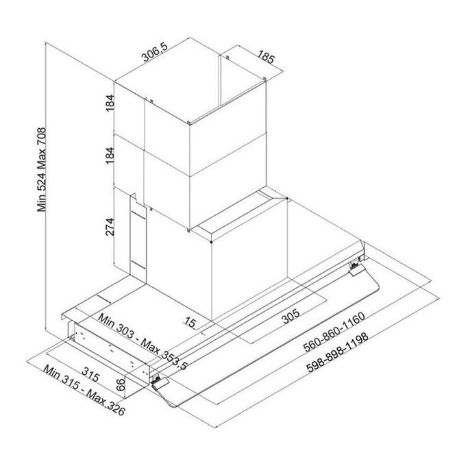 Silverline 3129 INSIDE 1 Integrato Acciaio inox 465 m³/h C