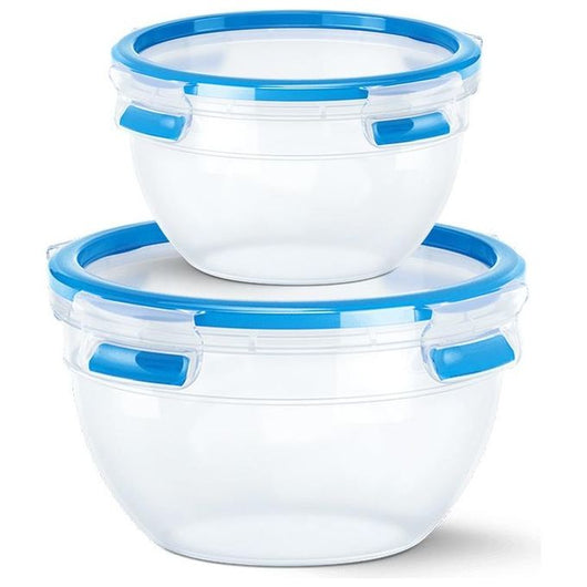 EMSA CLIP & CLOSE N10116 Rotondo Contenitore 2,6 L Blu, Trasparente 2 pz