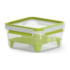 EMSA CLIP & GO XL Contenitore per il pranzo 1,3 L Verde, Trasparente 1 pz