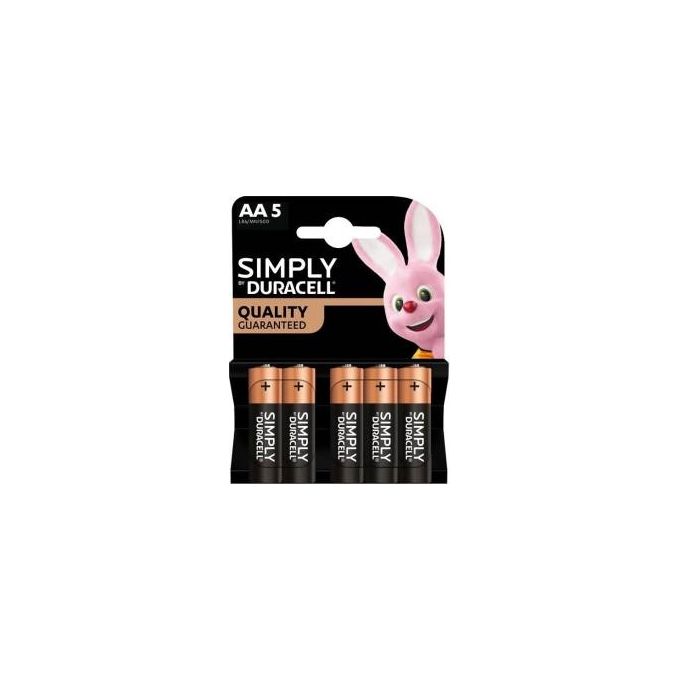 Duracell Pile Simply Alkaline Stilo 5 Pezzi Mn 1500