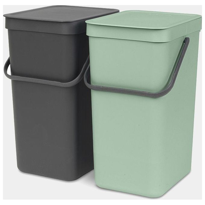 Brabantia Sort & Go Rettangolare Plastica Verde, Grigio