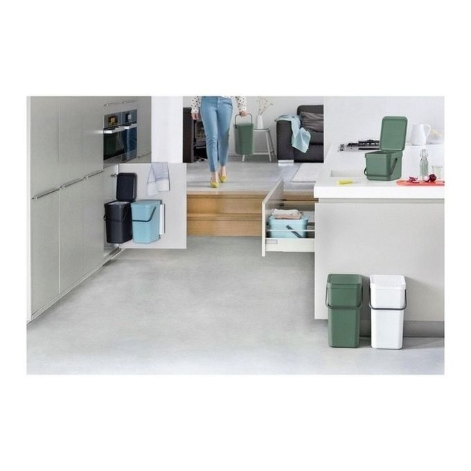 Brabantia Sort & Go Rettangolare Plastica Verde, Grigio