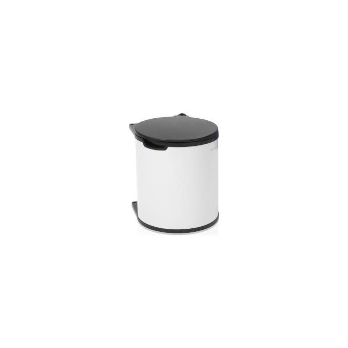 Brabantia 428081 bidone per la spazzatura 15 L Rotondo Nero, Bianco