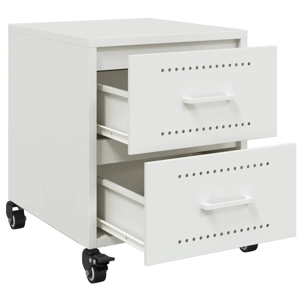 Comodino-Tavolino da notte Bianco 36x39x43,5 cm in Acciaio 420855