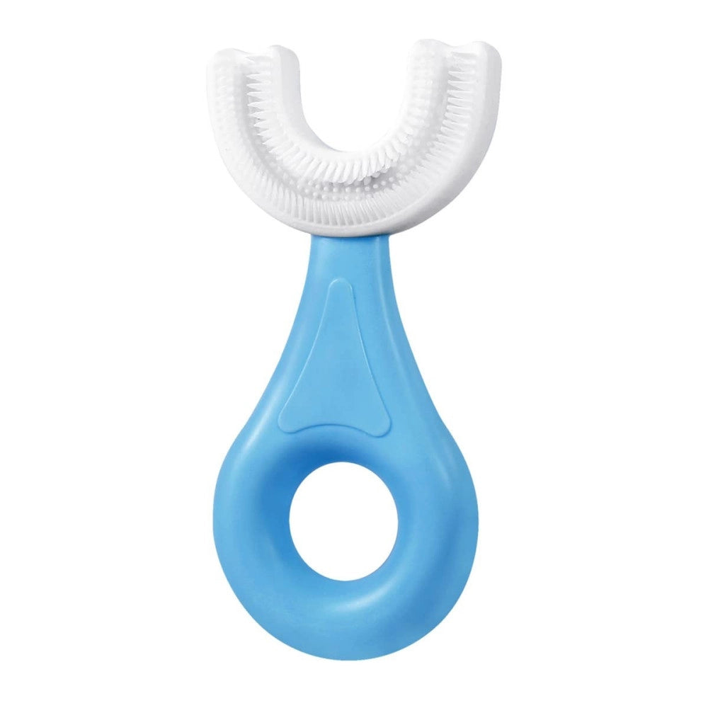 Trade Shop - 2 Pz Spazzolino Da Denti Per Bambini 2-6 Anni A Forma Di U Setole In Silicone -