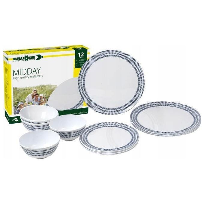 Brunner Midday Bluebay set di stoviglie da camping Melammina