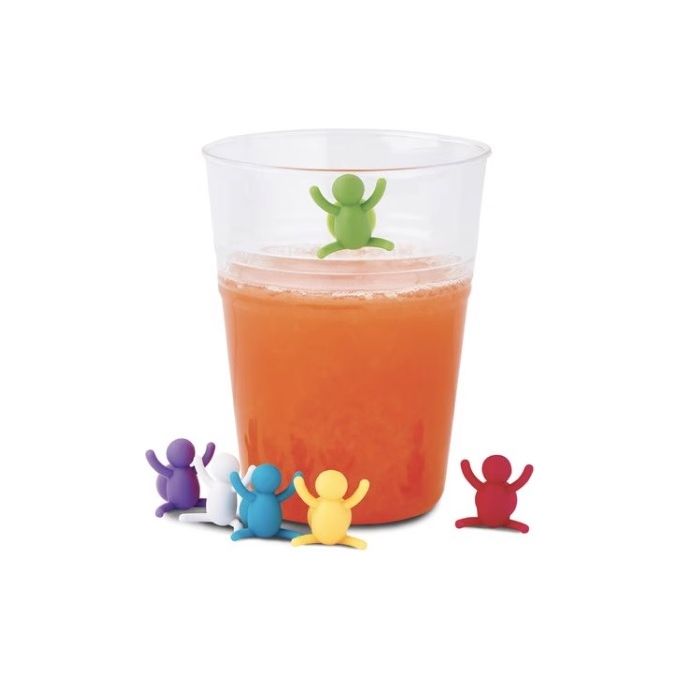 Ghidini Cipriano Set Segna Bicchieri con Ventosa Colori Assortiti