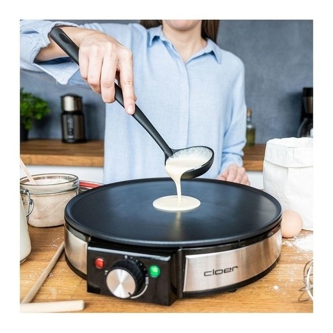 Cloer 6630 crepiera 2 crepe Nero, Acciaio inossidabile