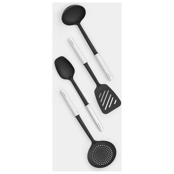 Brabantia 260285 set di utensili da cucina 4 pz Nero, Acciaio satinato