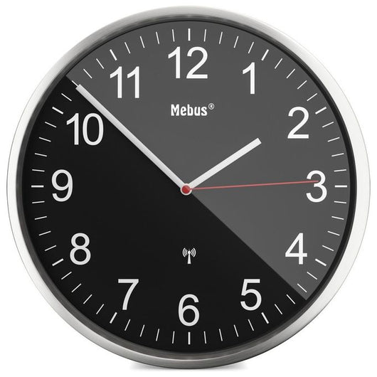 Mebus 19578 orologio da parete e da tavolo Orologio meccanico Rotondo Nero, Metallico