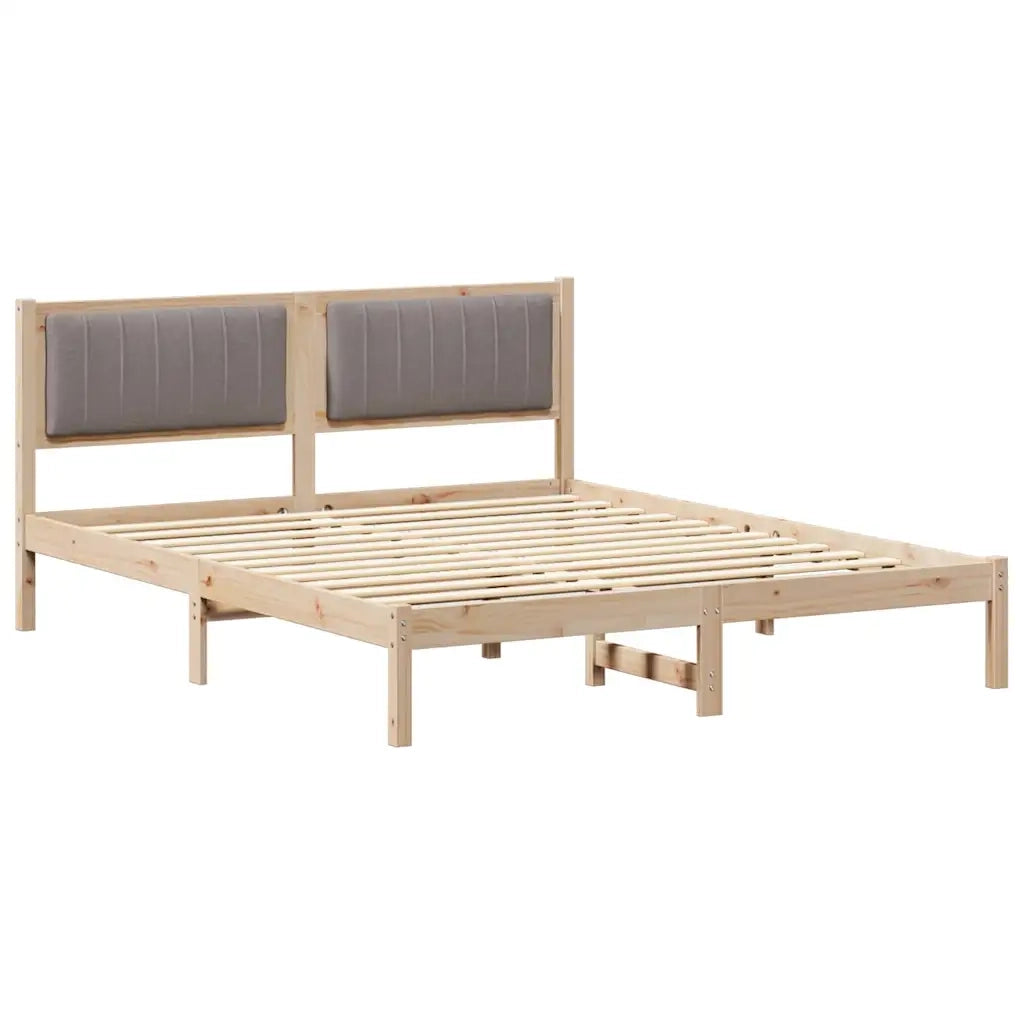 Letto con Testiera Rivestita Talpa 150 x 200 cm Pino massello 878252