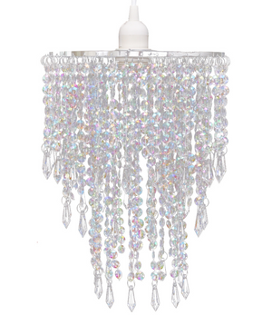 Lampadario a sospensione a soffitto moderno in cristallo 30,5 cm bianco 2402012