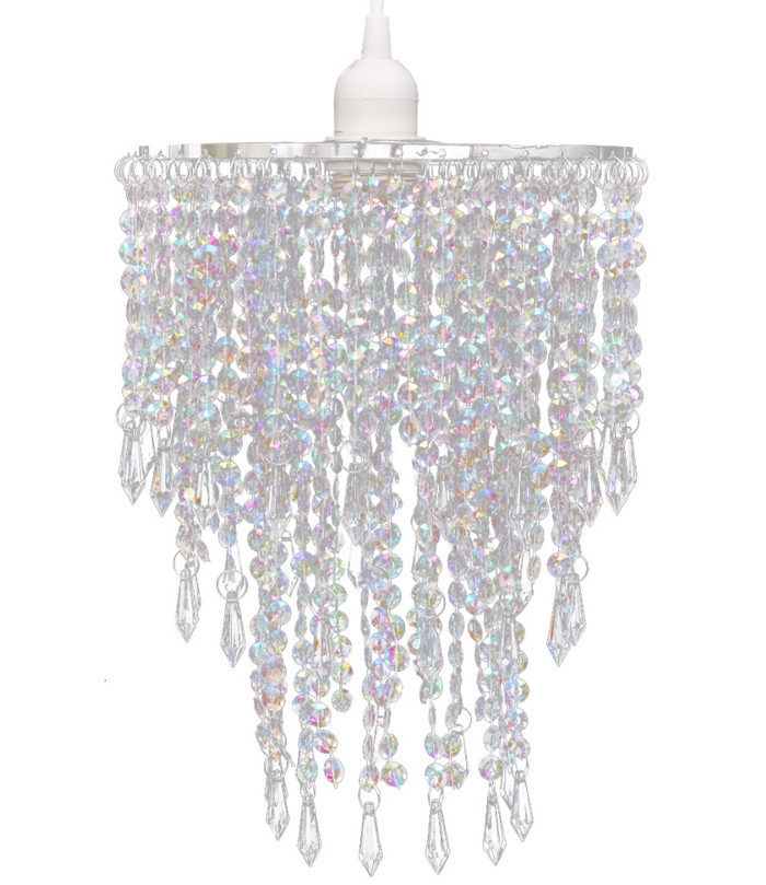 Lampadario a sospensione a soffitto moderno in cristallo 30,5 cm bianco 2402012