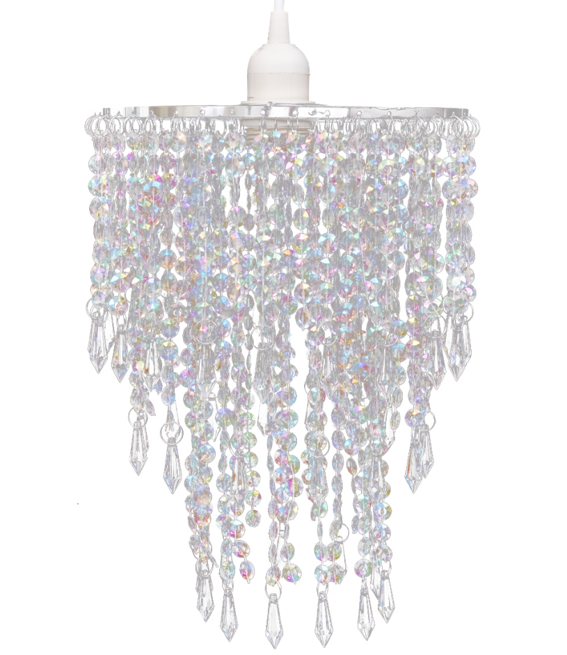 Lampadario a sospensione a soffitto moderno in cristallo 30,5 cm bianco 2402012